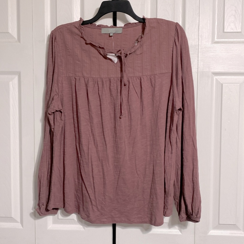 Berkley Jensen dusty rose smock top shirt blouse size XXL